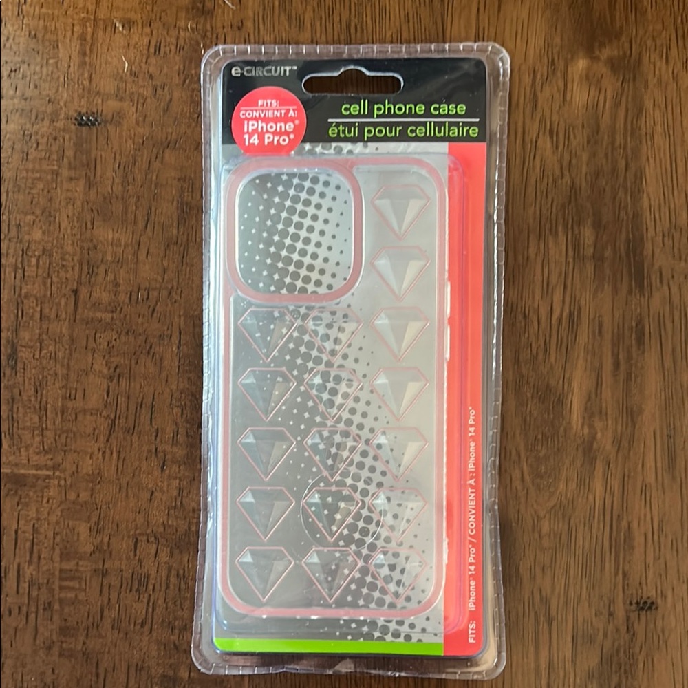 Clear & Mauve Cell Phone Case for iPhone 14 Pro